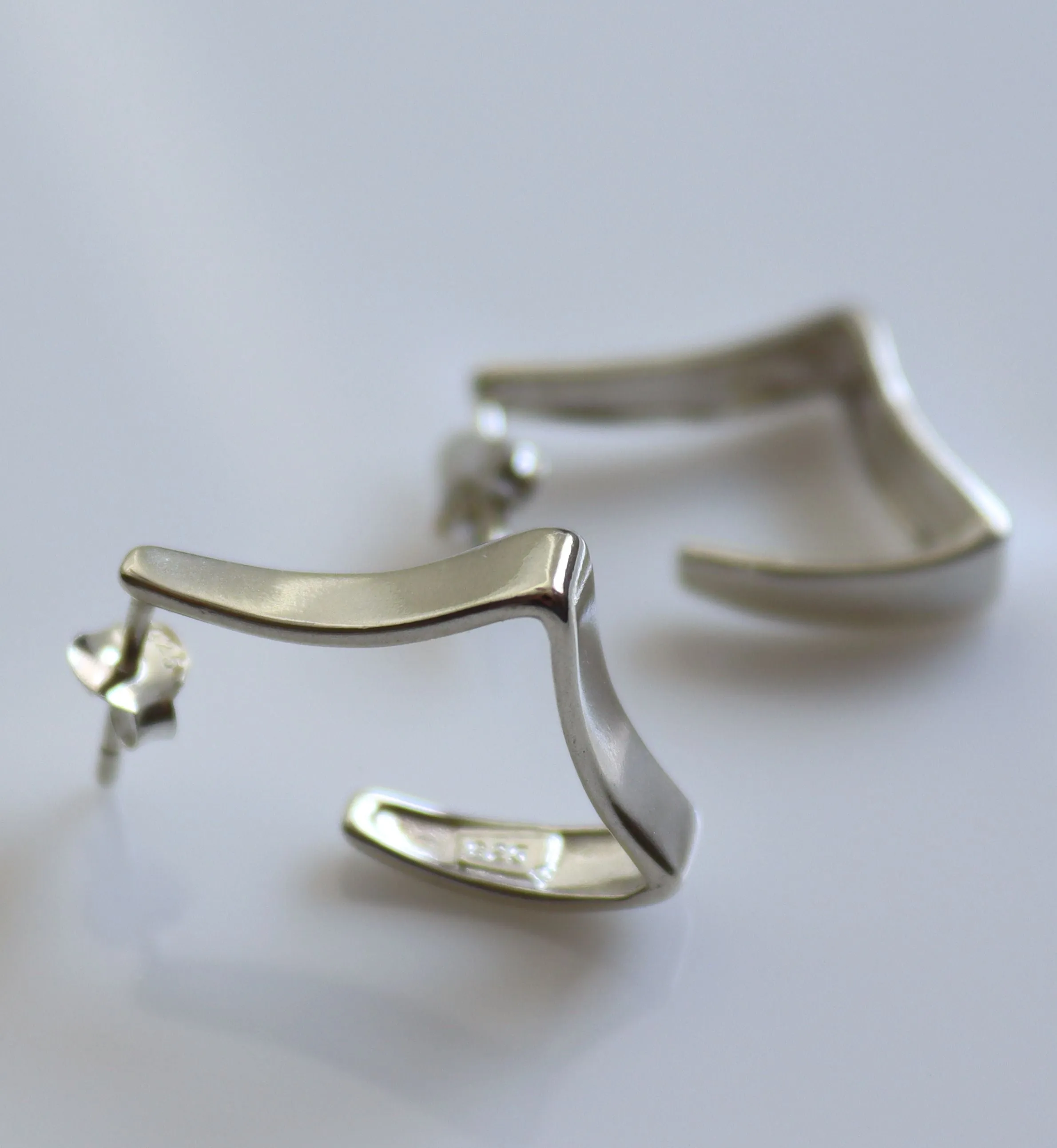 Square Hoop Earrings Men - Sterling Silver Geometric Jewelry for men