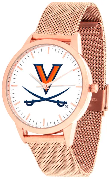 Virginia Cavaliers Statement Mesh Band Unisex Watch - Rose